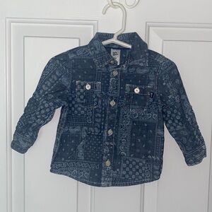 Baby B’Gosh Quilted Pattern Button Up Shirt - 9M